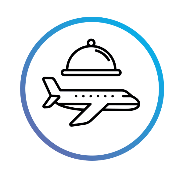 Icon representing airline catering centers needing V-TAI high-throughput conveyor and trolley washers.
