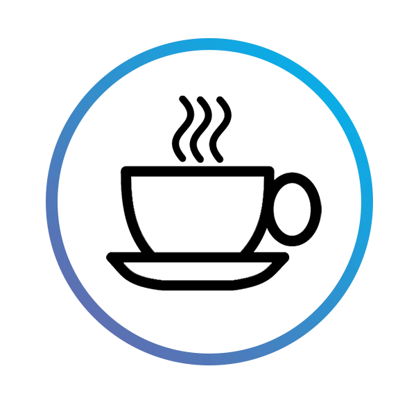 Icon representing coffee chains using V-TAI commercial glasswashers for quick service.